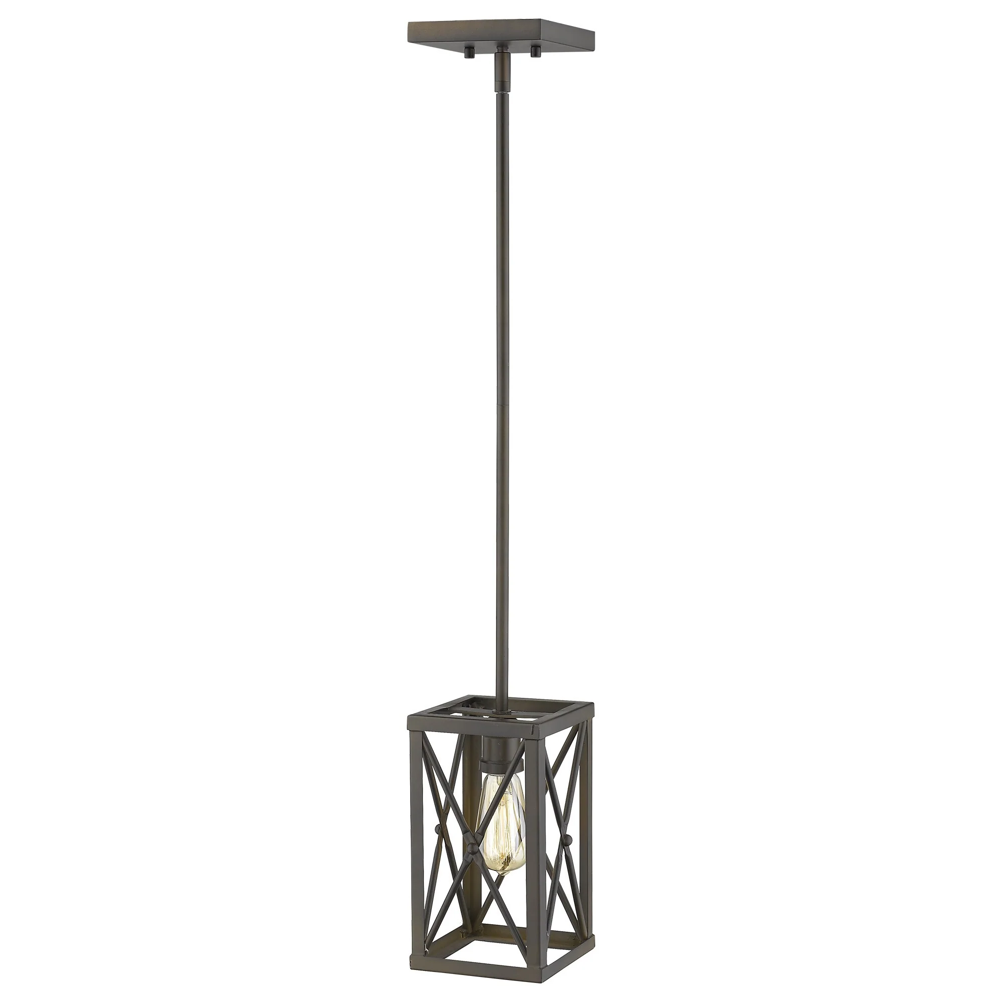 Bronze Metal Geometric Mini Pendant Hanging Light By Homeroots - Image 2