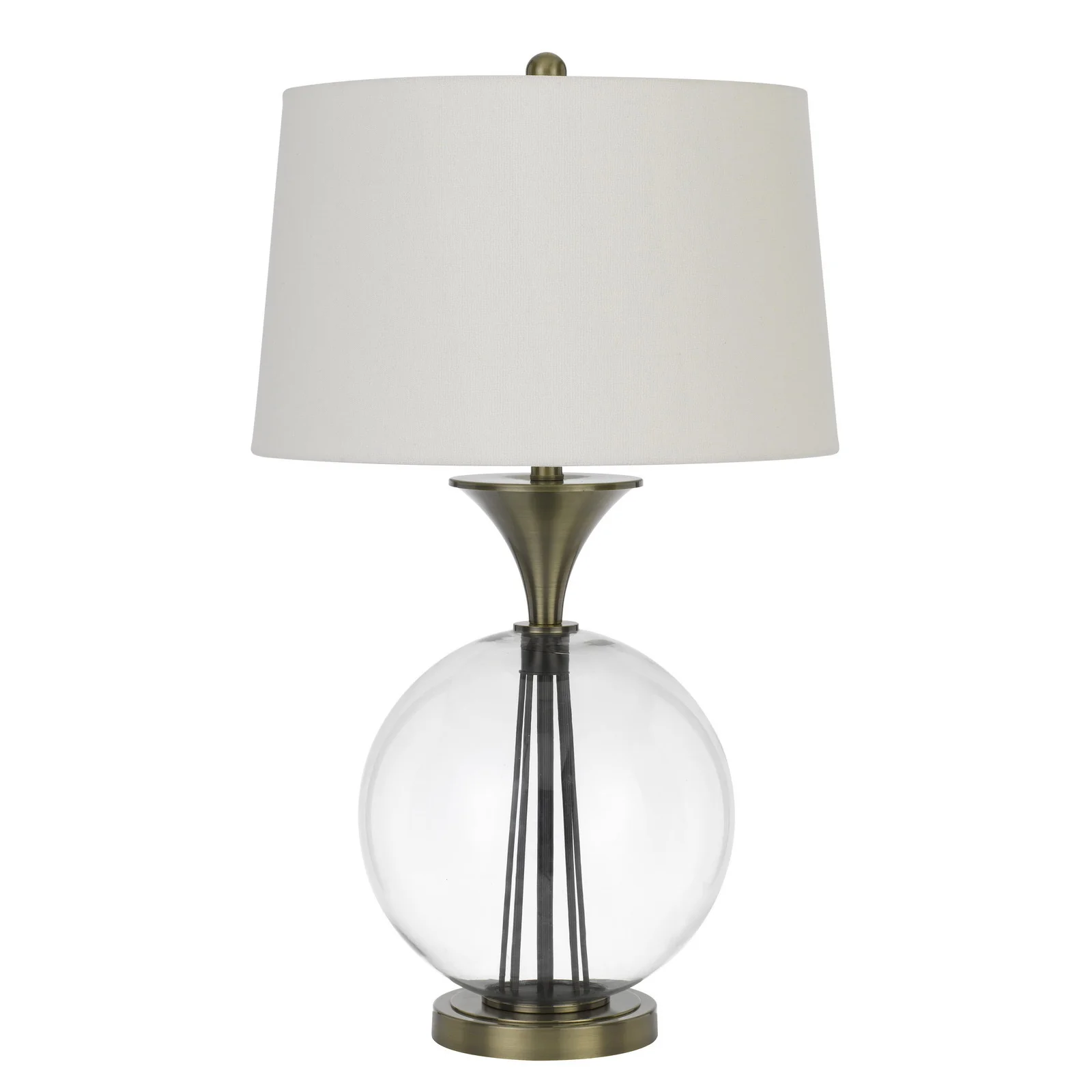 Bronze Metal Globe Table Lamp With White Empire Shade By Homeroots - Image 5