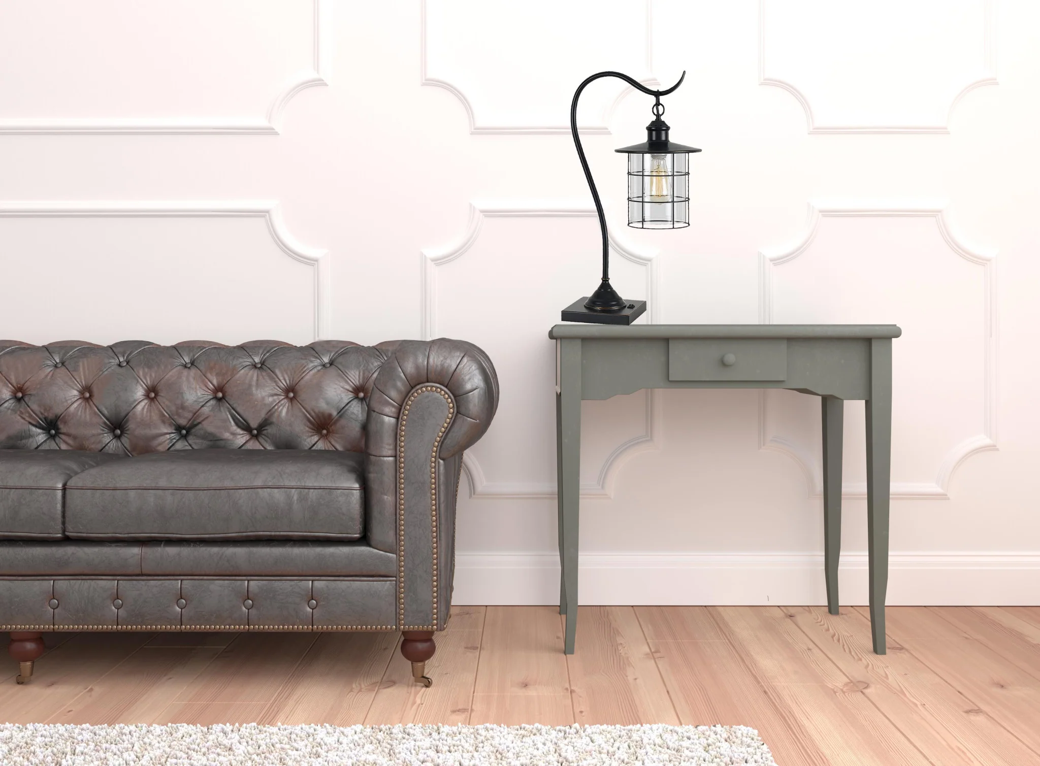 Bronze Metal Lantern Style Desk Lamp With Edison Bulb By Homeroots - Image 2