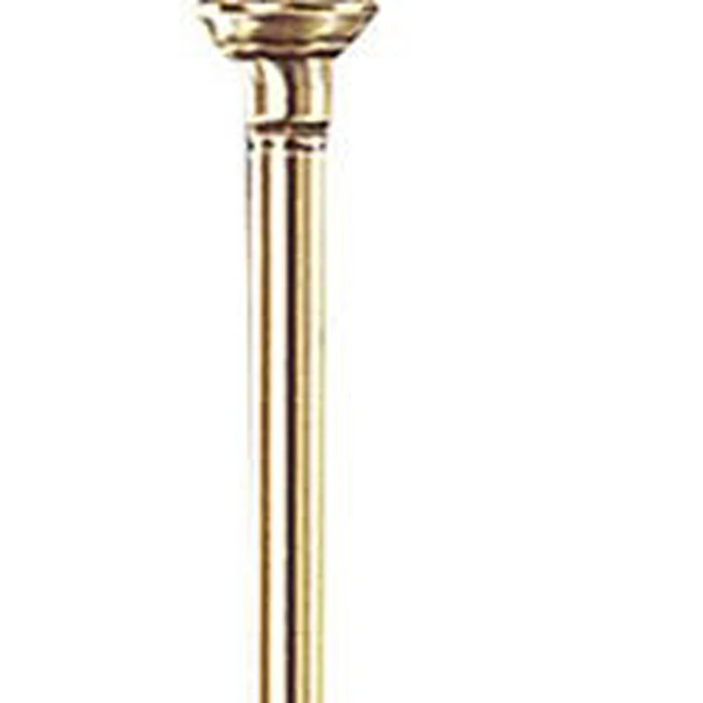 Bronze Metal Swing Arm Floor Lamp With Beige Fabric Empire Shade By Homeroots - Image 5