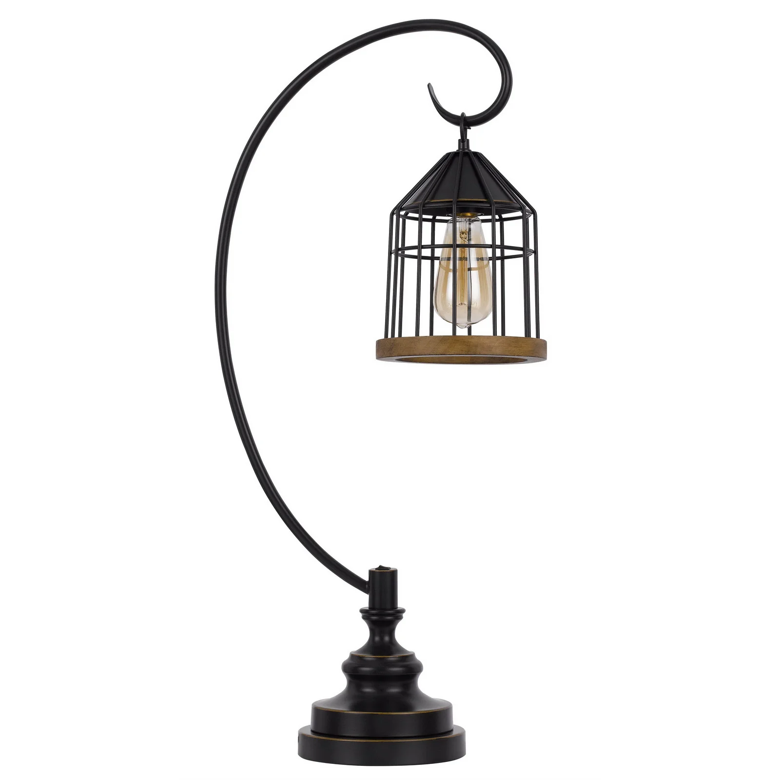Bronze Metal Table Lamp With Bronze Cage Shade By Homeroots - Image 5