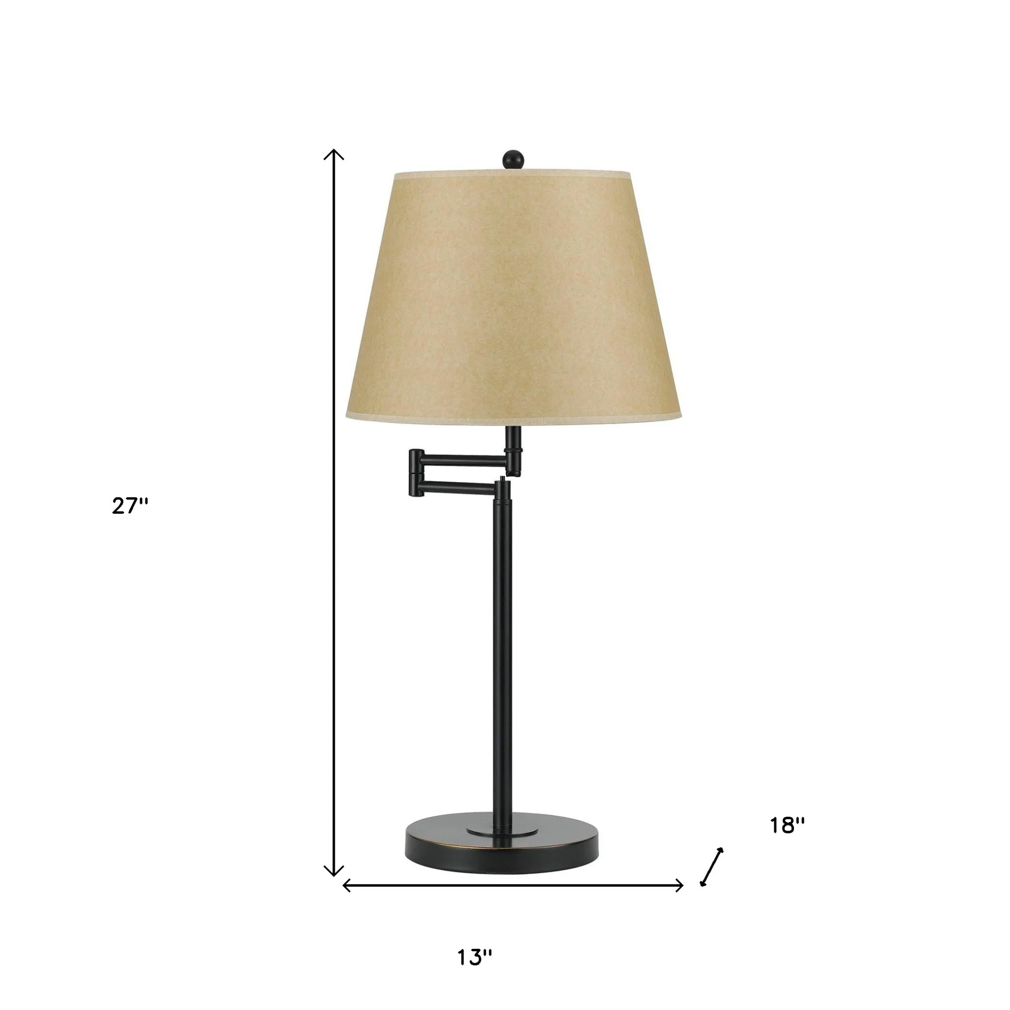 Bronze Metal Table Lamp With Tan Empire Shade By Homeroots - Image 3