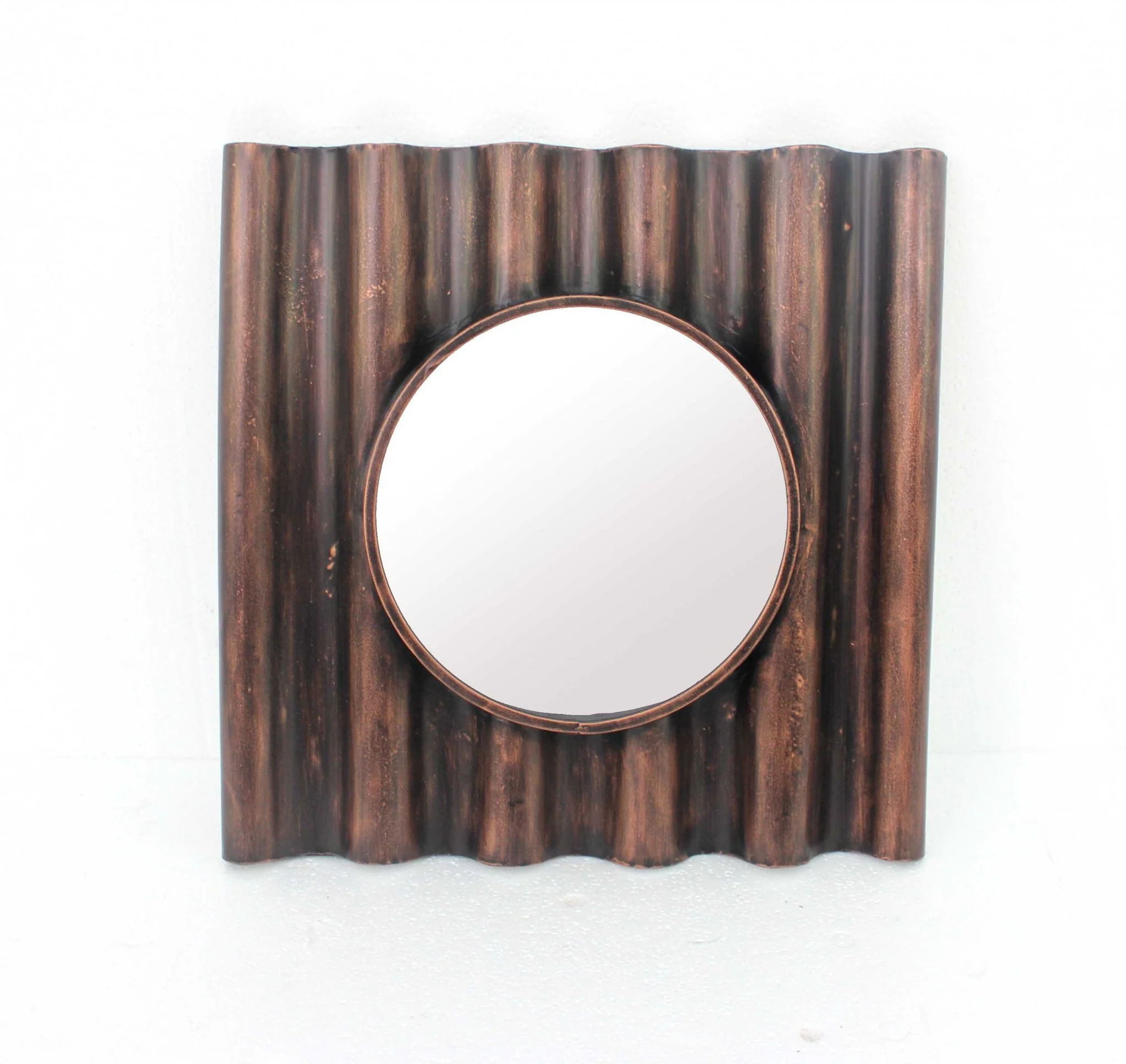 Bronze Panpipe-Like Wooden Cosmetic - Mirror By Homeroots - Image 3