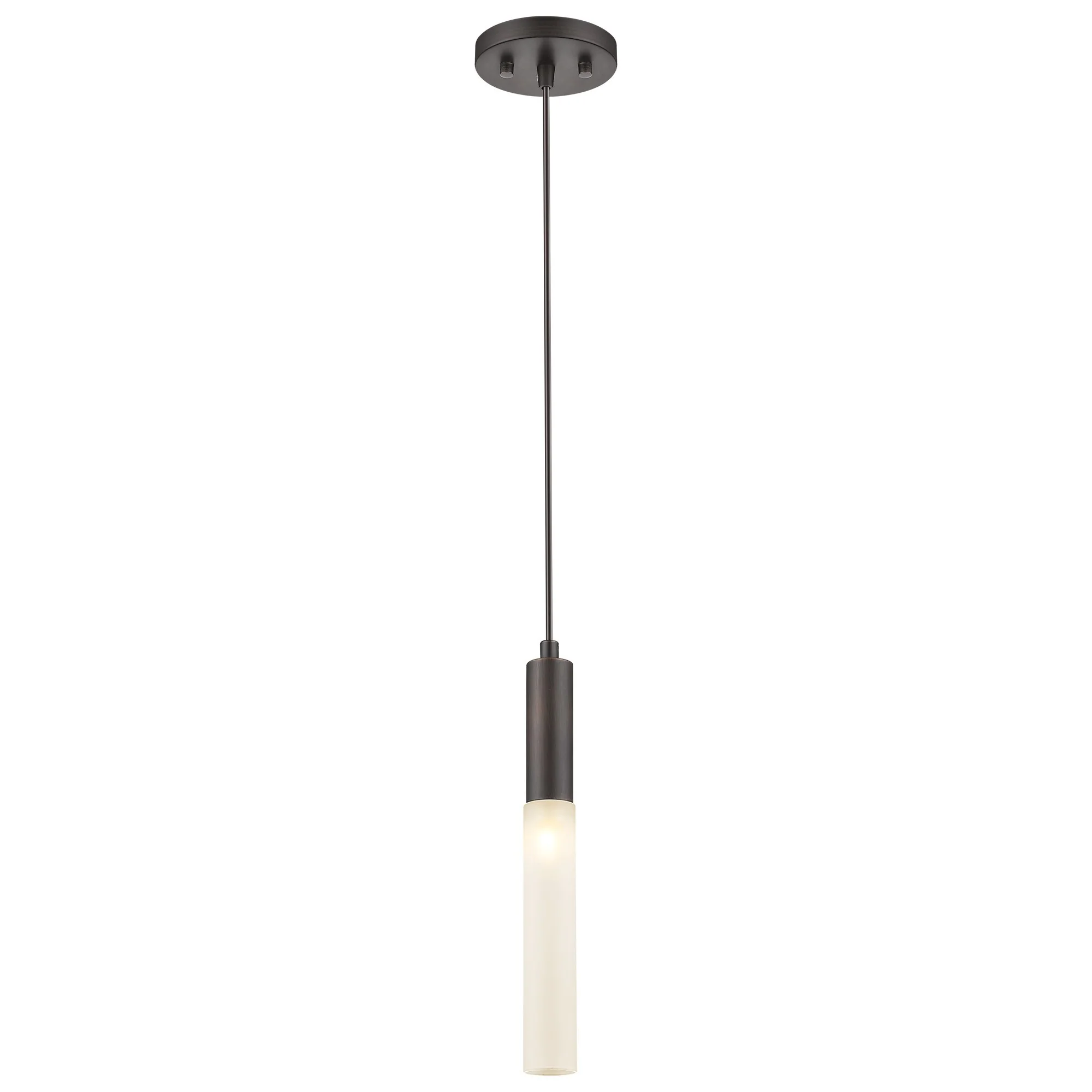 Bronze Pendant Hanging Light with Frosted Glass Shade By Homeroots - Image 2