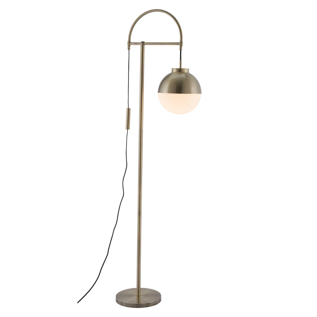 Bronze Steel Floor Lamp With Bronze Steel Globe Shade By Homeroots - Image 2