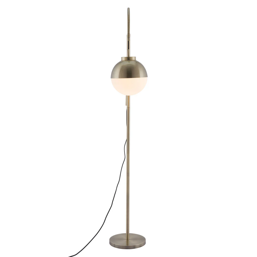 Bronze Steel Floor Lamp With Bronze Steel Globe Shade By Homeroots - Image 3
