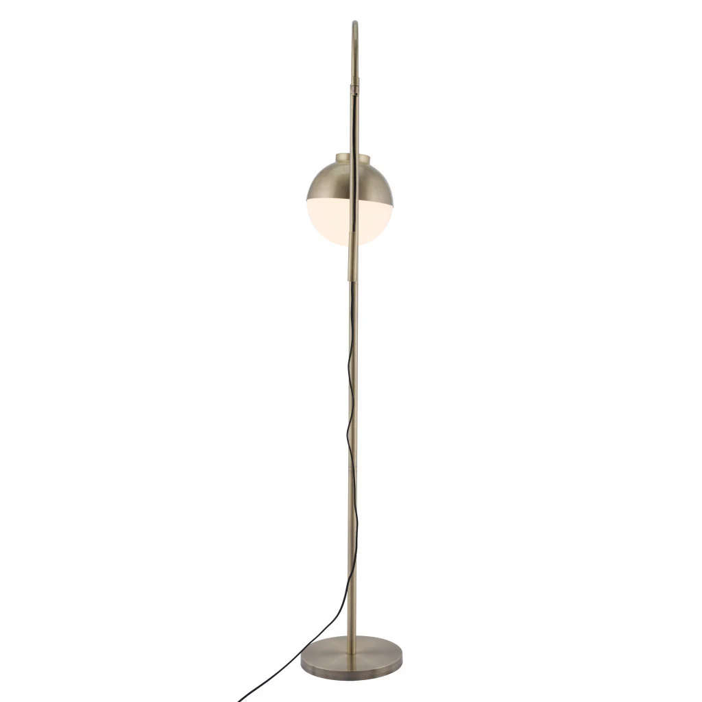 Bronze Steel Floor Lamp With Bronze Steel Globe Shade By Homeroots - Image 4