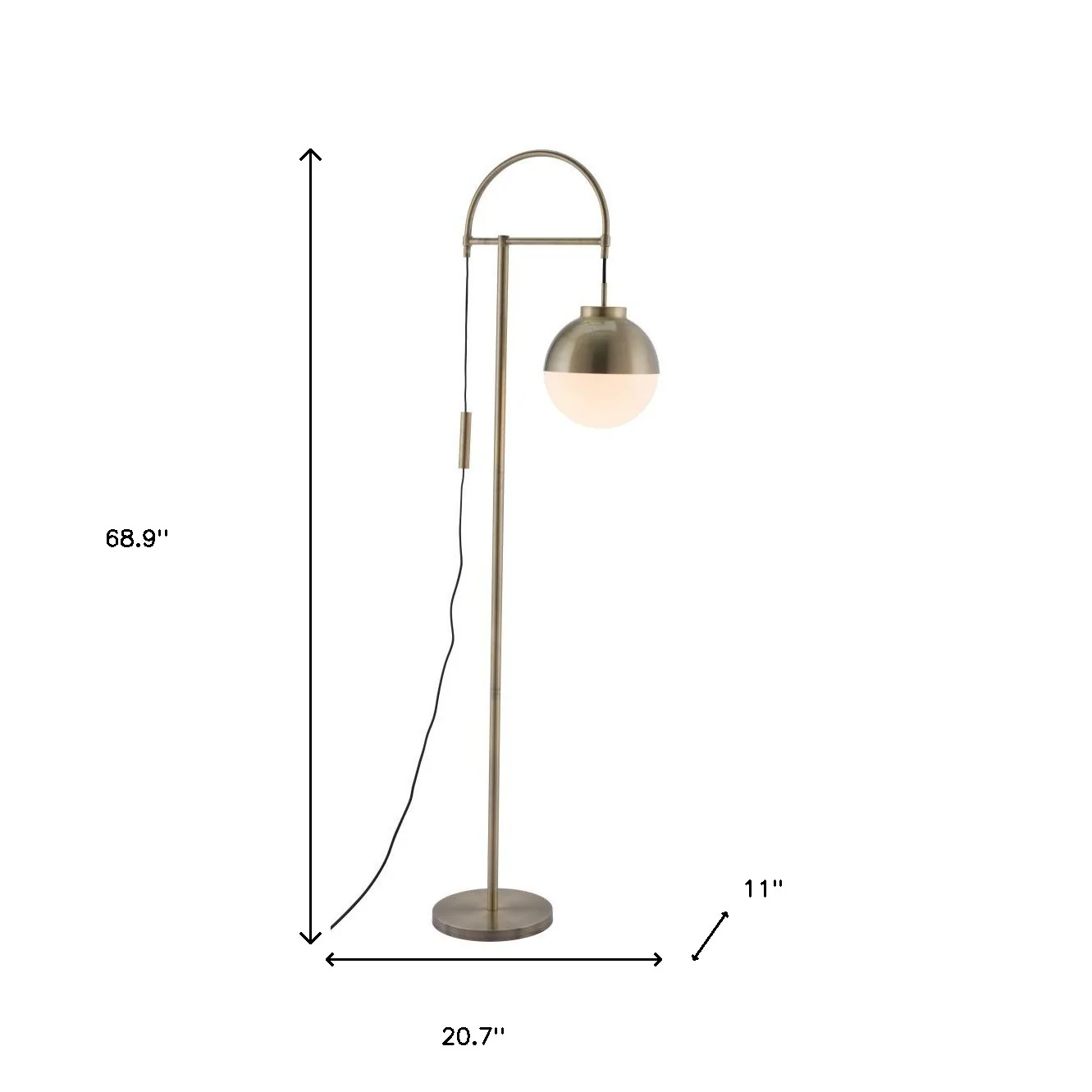 Bronze Steel Floor Lamp With Bronze Steel Globe Shade By Homeroots - Image 7