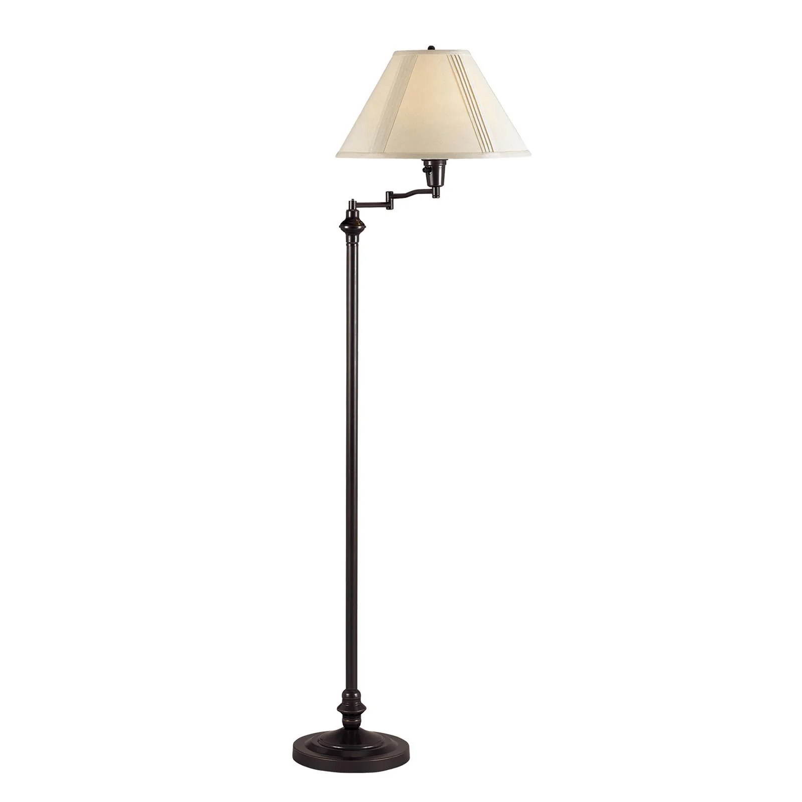 Bronze Swing Arm Floor Lamp With Beige Empire Shade By Homeroots - Image 6