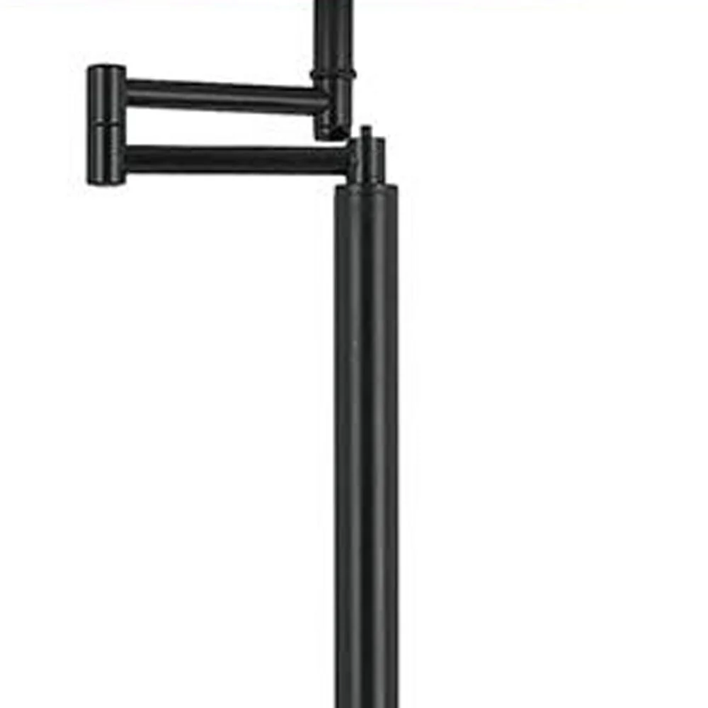 Bronze Swing Arm Floor Lamp With White Square Shade By Homeroots - Image 4