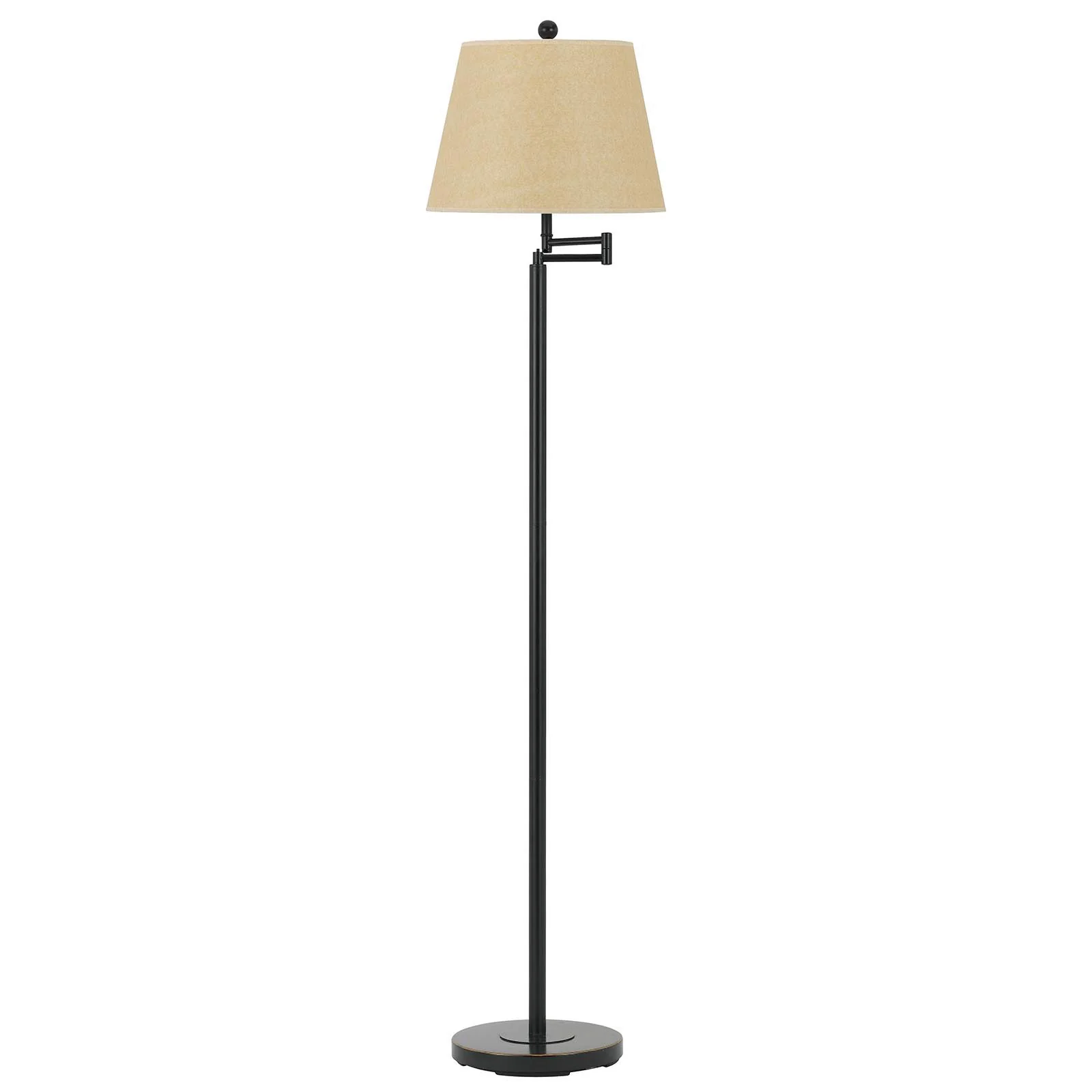 Bronze Swing Arm Floor Lamp With White Square Shade By Homeroots - Image 6