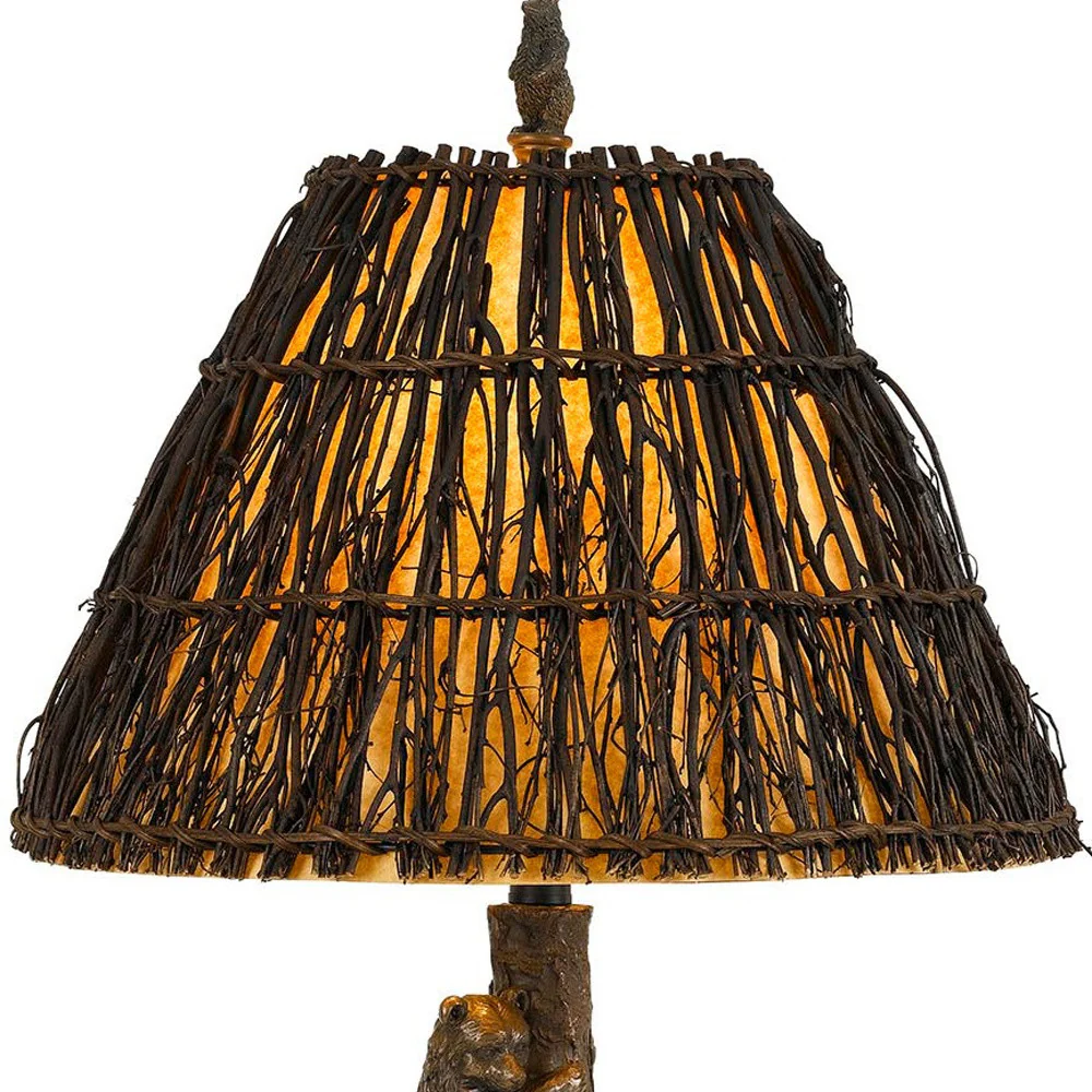 Bronze Table Lamp With Brown Empire Shade By Homeroots - Image 4