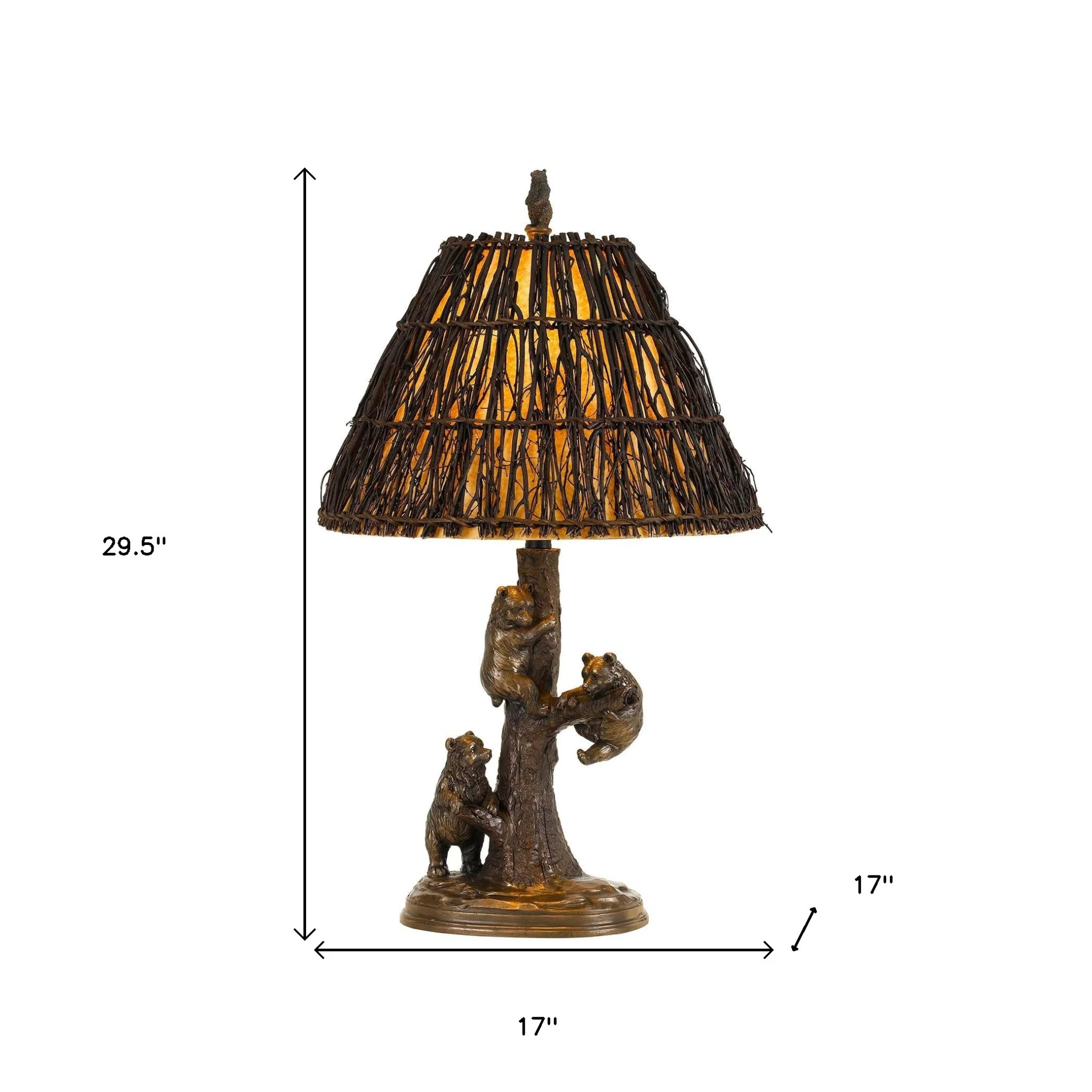 Bronze Table Lamp With Brown Empire Shade By Homeroots - Image 5