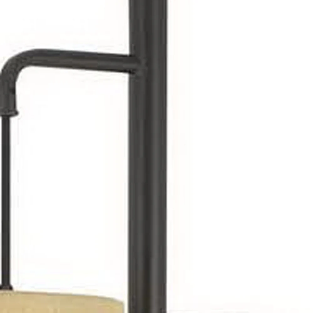 Bronze Three Light Traditional Shaped Floor Lamp With Beige Drum Shade By Homeroots - Image 4