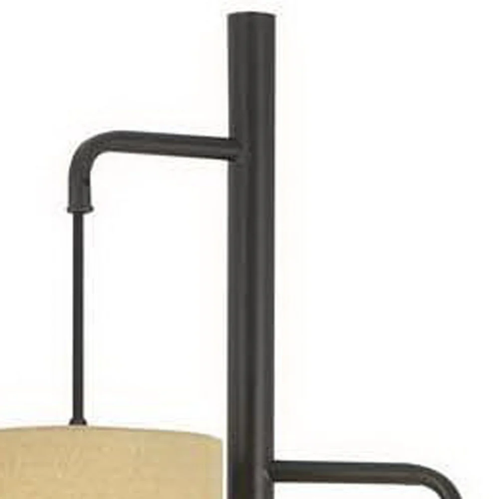 Bronze Three Light Traditional Shaped Floor Lamp With Beige Drum Shade By Homeroots - Image 5