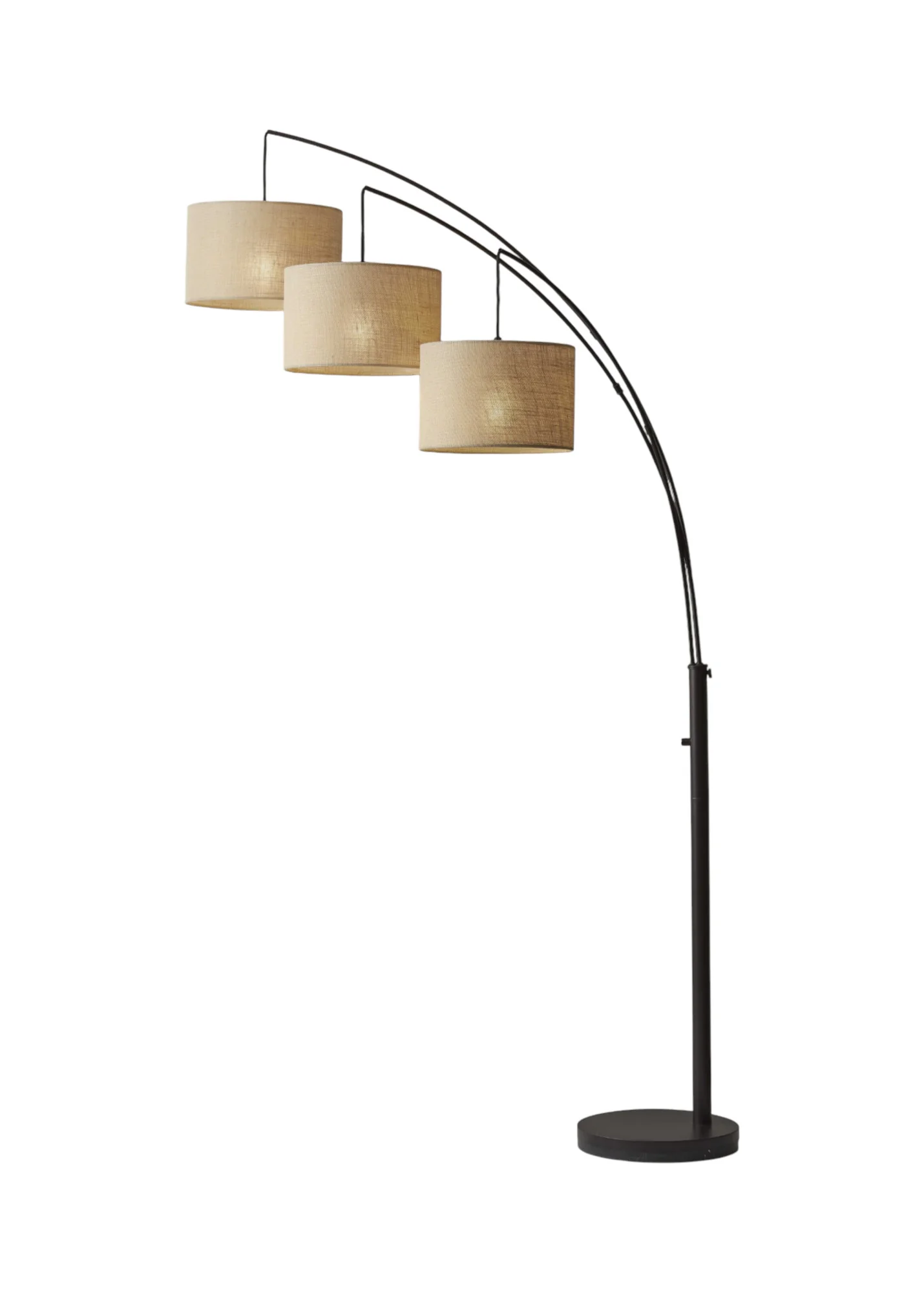 Bronze Three Light Tree Floor Lamp With Beige Burlap Drum Shade By Homeroots - Image 3