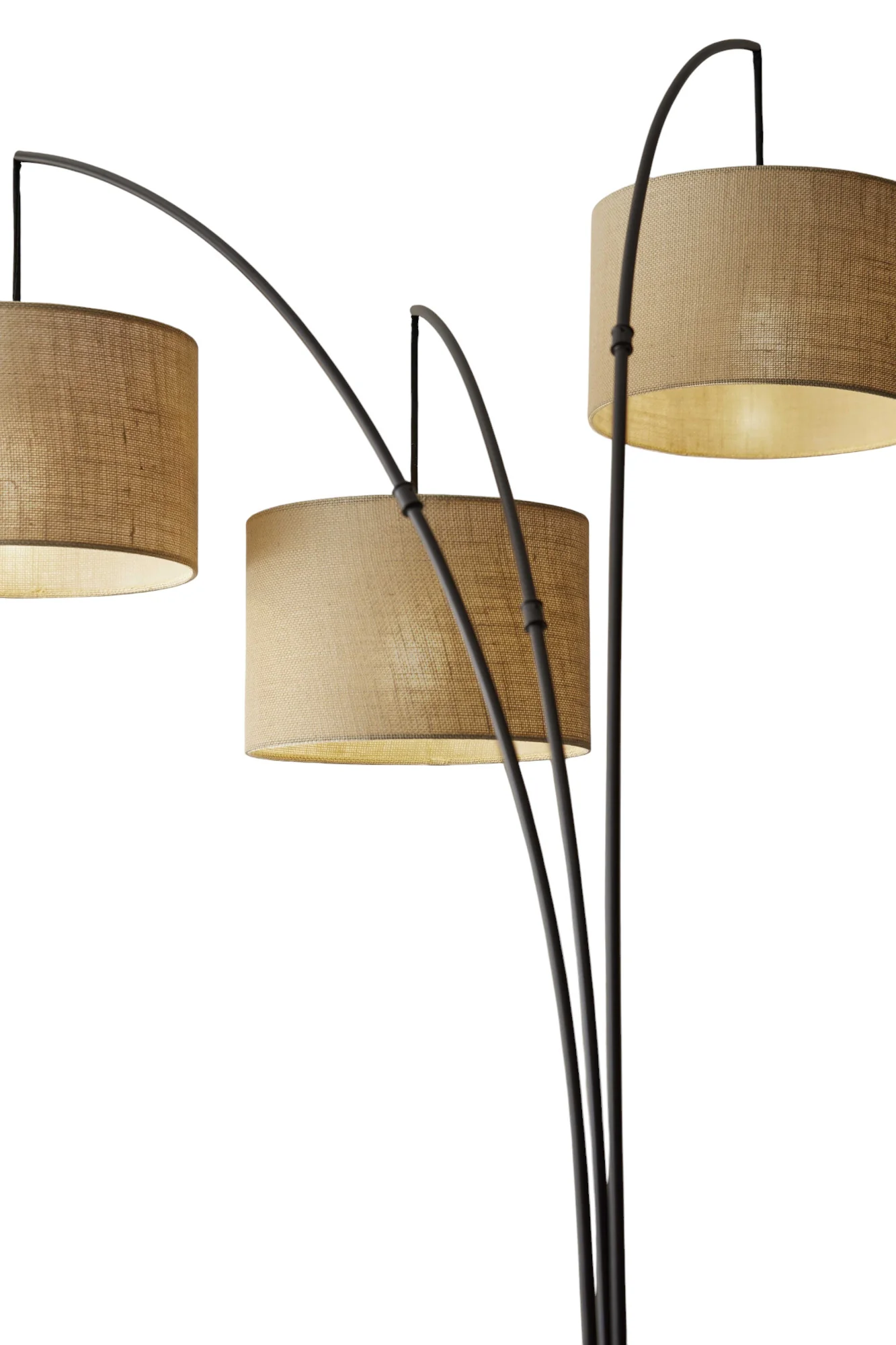 Bronze Three Light Tree Floor Lamp With Beige Burlap Drum Shade By Homeroots - Image 5