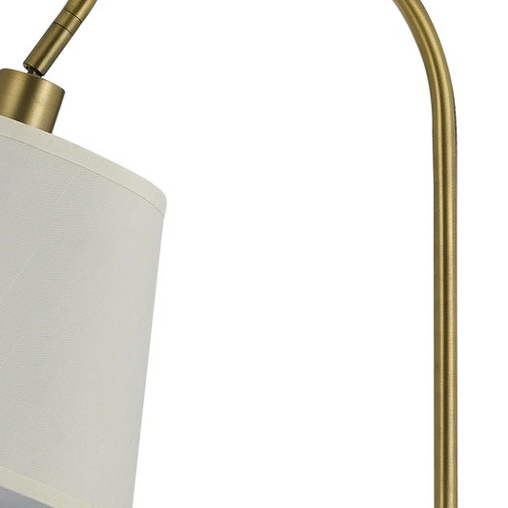 Bronze Traditional Shaped Floor Lamp With White Empire Shade By Homeroots - Image 3