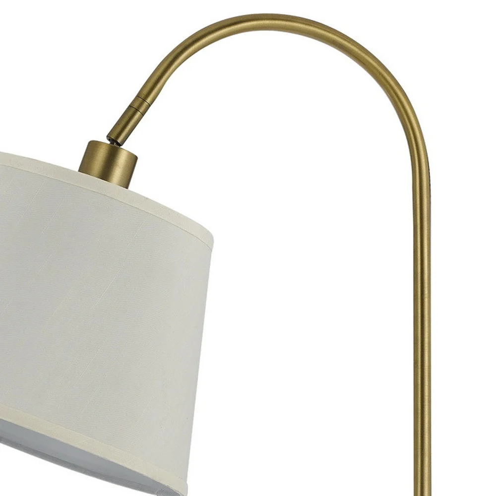 Bronze Traditional Shaped Floor Lamp With White Empire Shade By Homeroots - Image 4