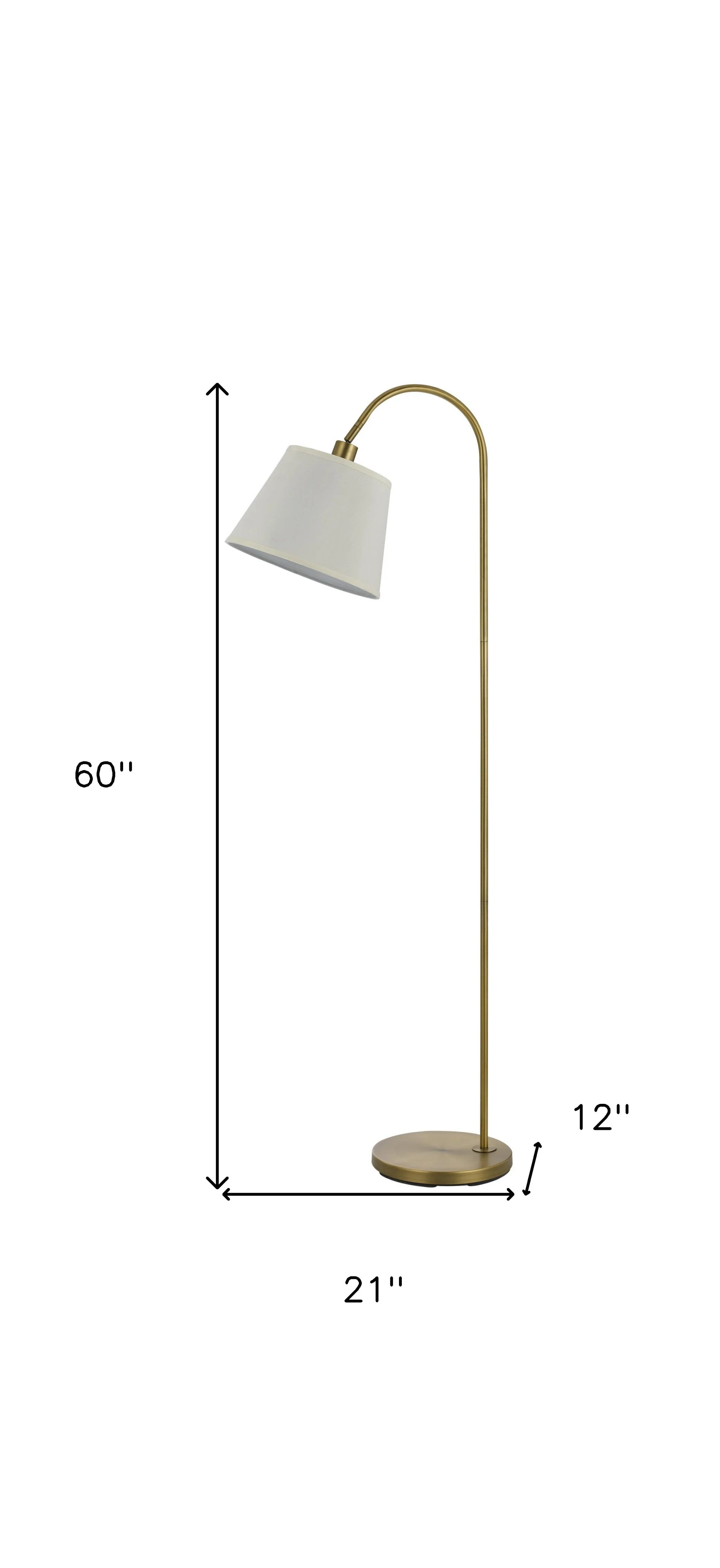 Bronze Traditional Shaped Floor Lamp With White Empire Shade By Homeroots - Image 5
