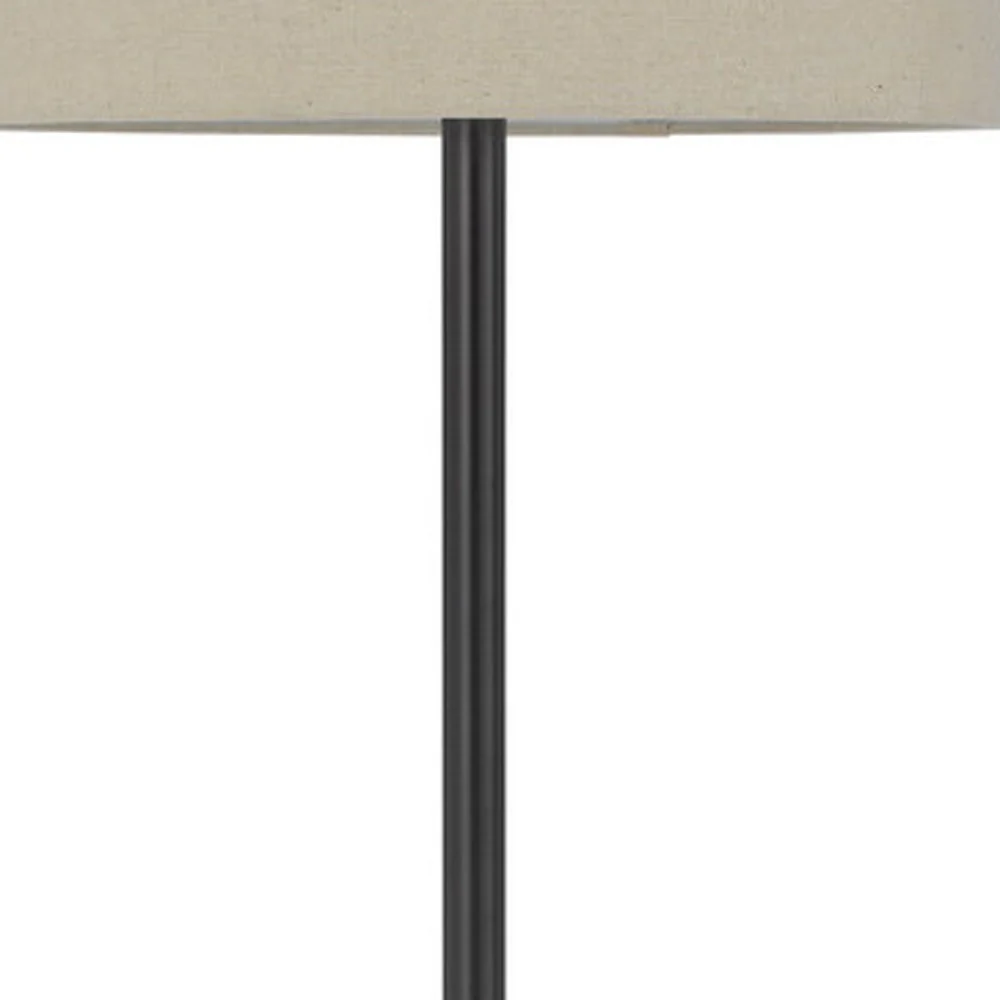 Bronze Tray Table Floor Lamp With Beige Drum Shade By Homeroots - Image 5