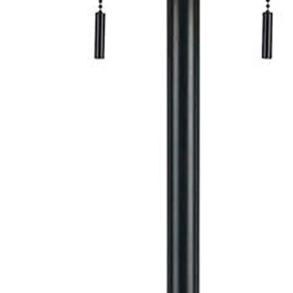 Bronze Two Light Traditional Shaped Floor Lamp With Brown Rectangular Shade By Homeroots - Image 3