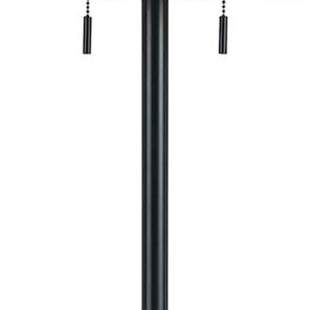 Bronze Two Light Traditional Shaped Floor Lamp With Brown Rectangular Shade By Homeroots - Image 4