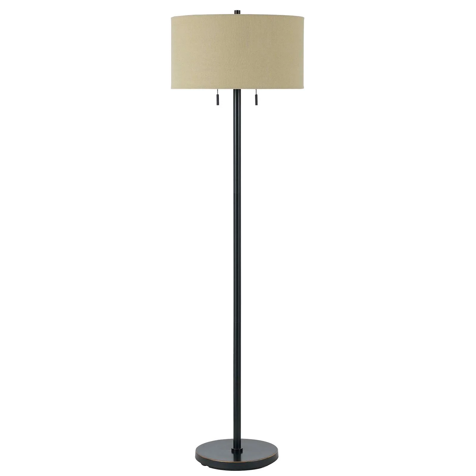 Bronze Two Light Traditional Shaped Floor Lamp With Brown Rectangular Shade By Homeroots - Image 6
