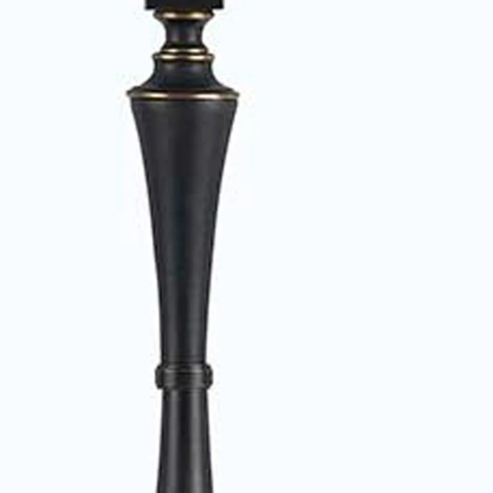 Bronze Two Light Traditional Shaped Floor Lamp With Brown Square Shade By Homeroots - Image 3