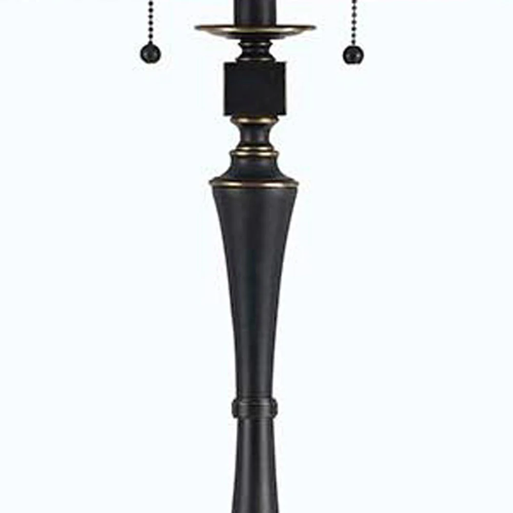 Bronze Two Light Traditional Shaped Floor Lamp With Brown Square Shade By Homeroots - Image 4