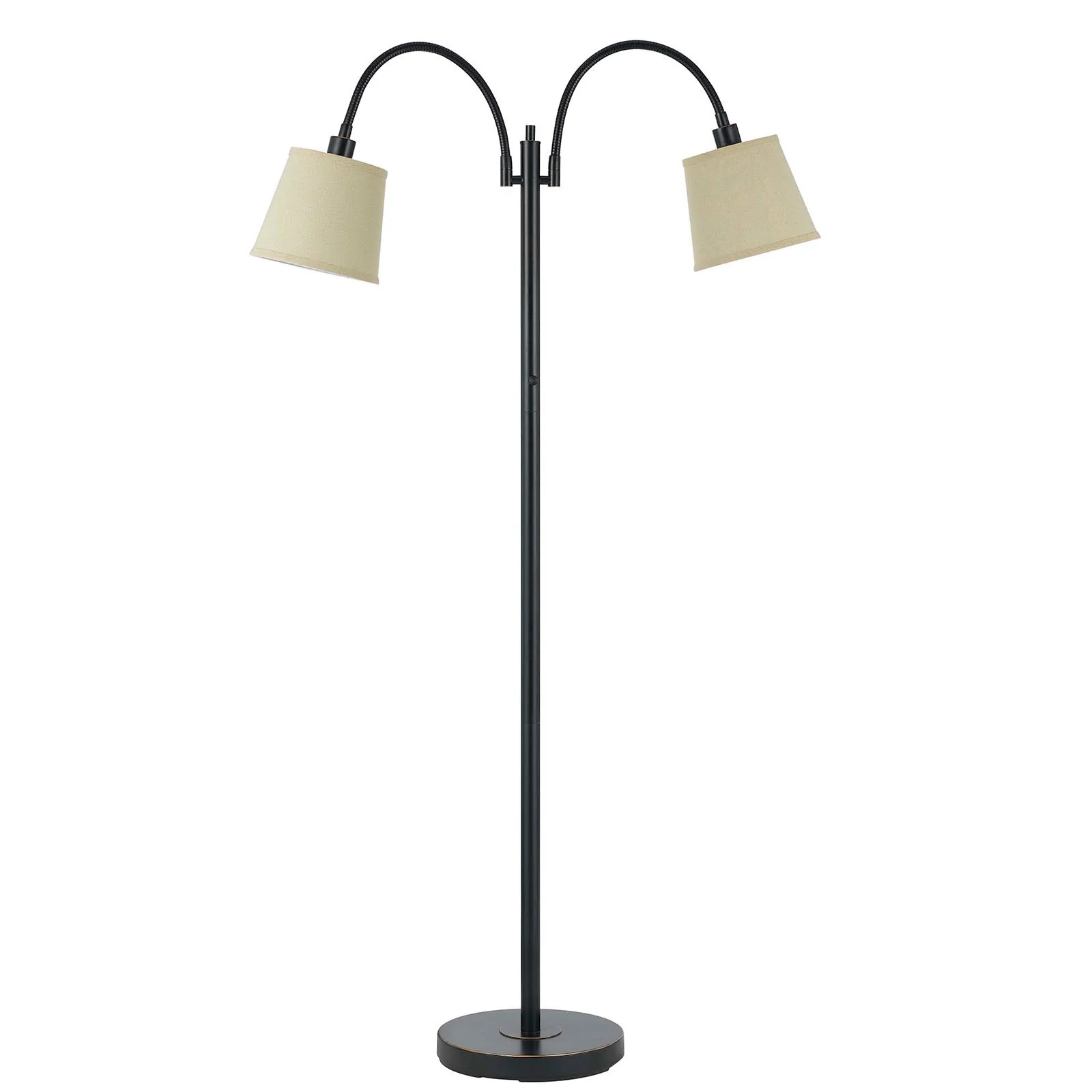 Bronze Two Light Traditional Shaped Floor Lamp With Tan Square Shade By Homeroots - Image 6