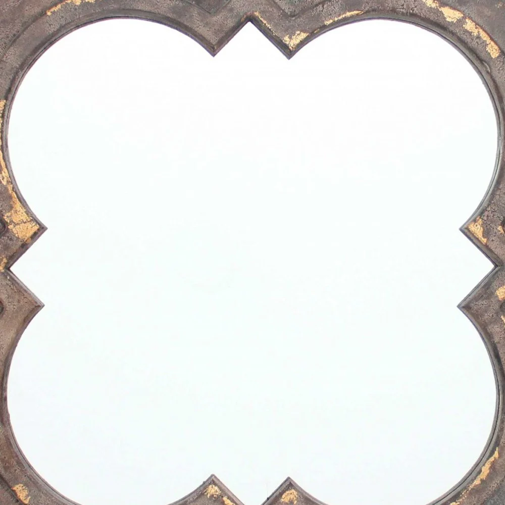 Bronze Vintage Cosmetic With Quadrate Frame - Wall Mirror By Homeroots - Image 4