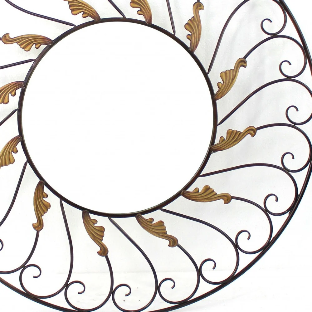 Bronze Vintage Metal Wall Mirror By Homeroots - Image 5