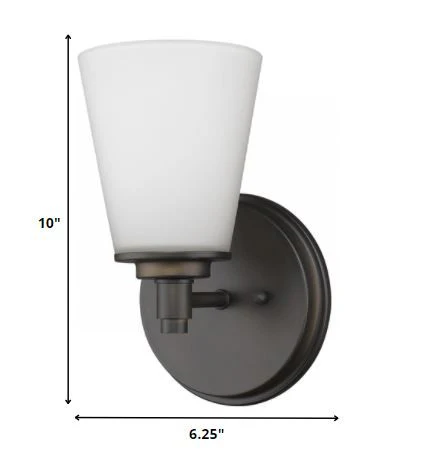 Bronze Wall Light with Frosted Glass Shade By Homeroots - Image 2