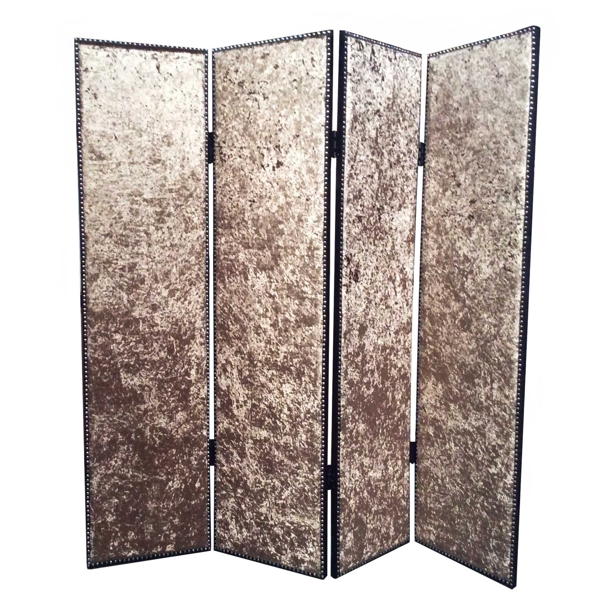 Bronze Wood & Fabric Screen By Homeroots - 274721 - Image 3