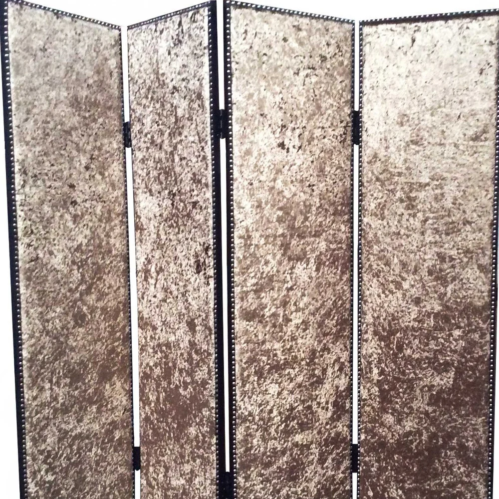 Bronze Wood & Fabric Screen By Homeroots - 274721 - Image 4