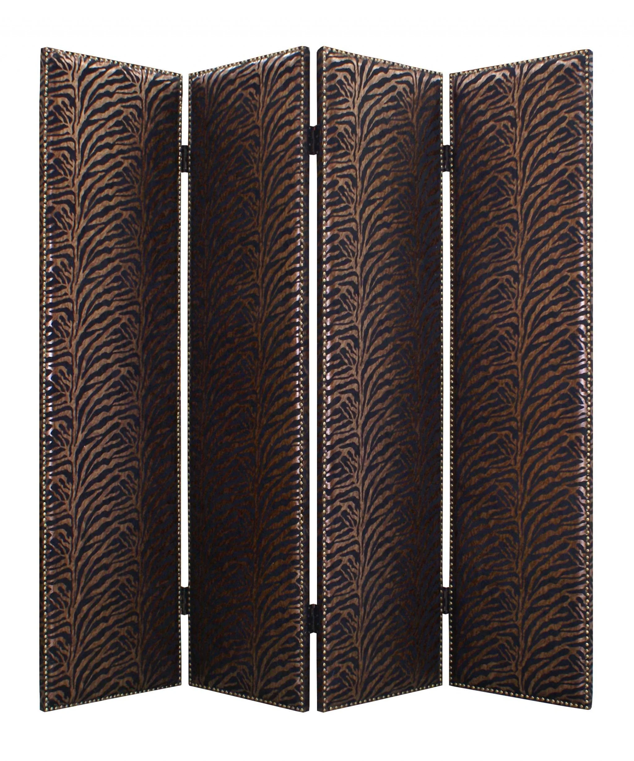 Bronze Wood & Fabric Screen By Homeroots - 274732 - Image 2