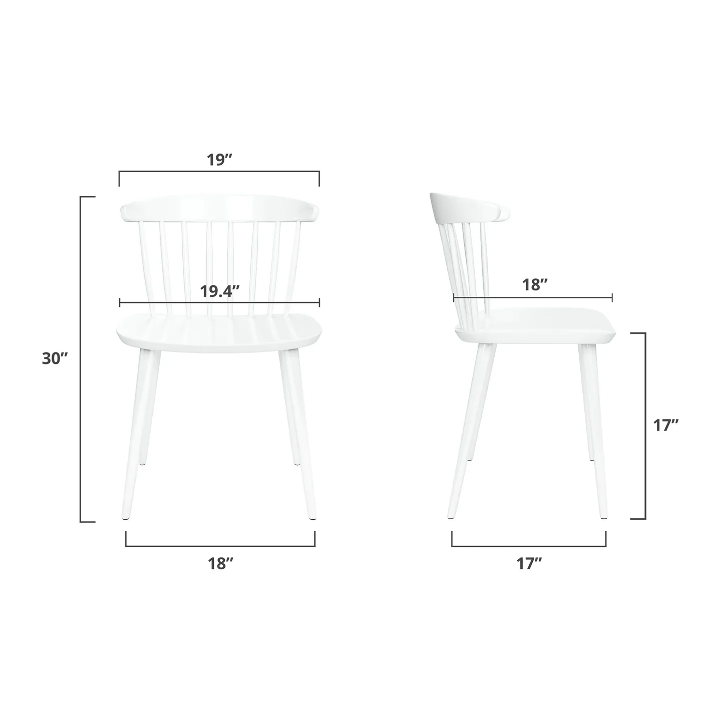 Brook Dining Chair, White By World Modern Design - Image 6