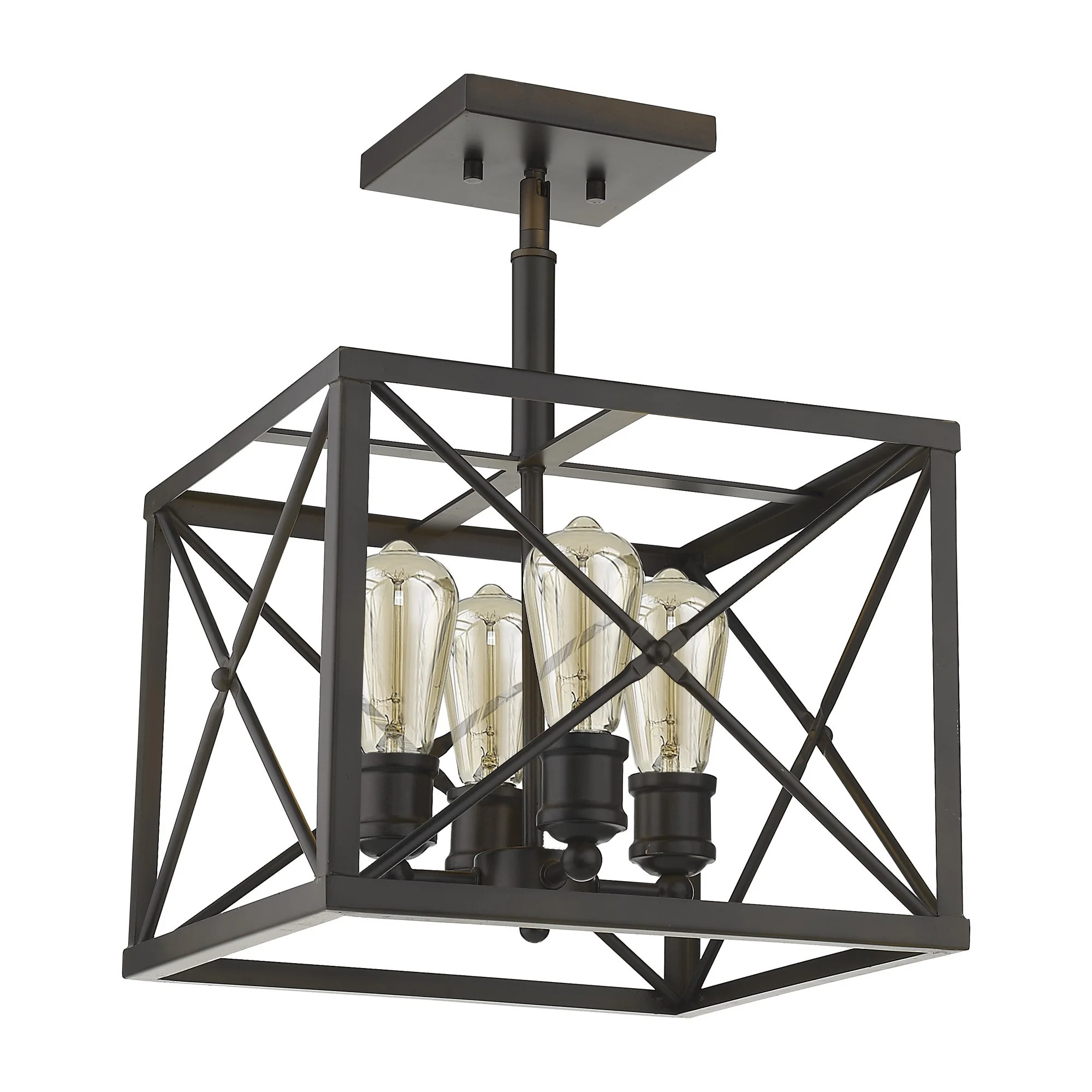 Brooklyn 4-Light Oil-Rubbed Bronze Convertible Pendant By Homeroots - Image 2