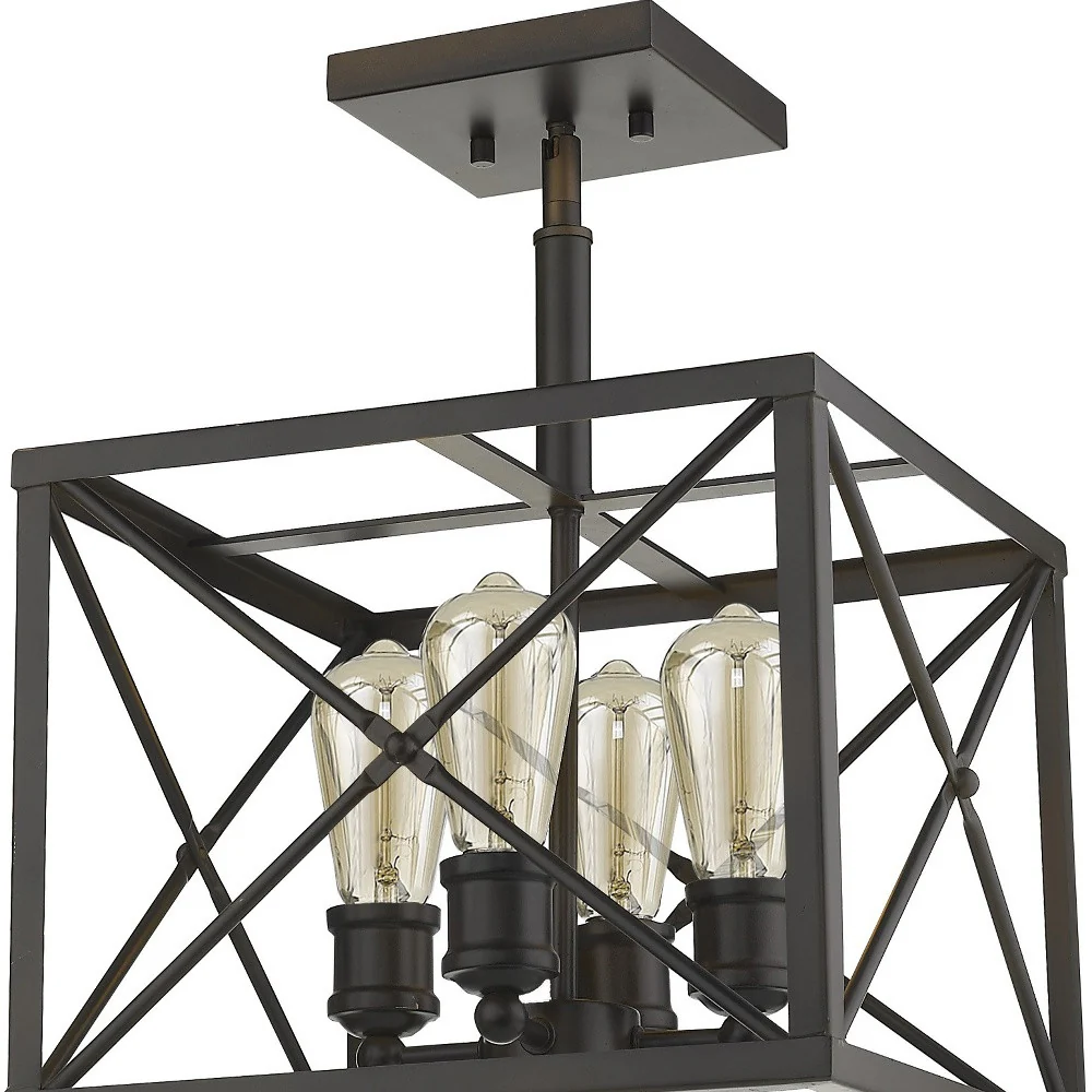 Brooklyn 4-Light Oil-Rubbed Bronze Convertible Pendant By Homeroots - Image 3