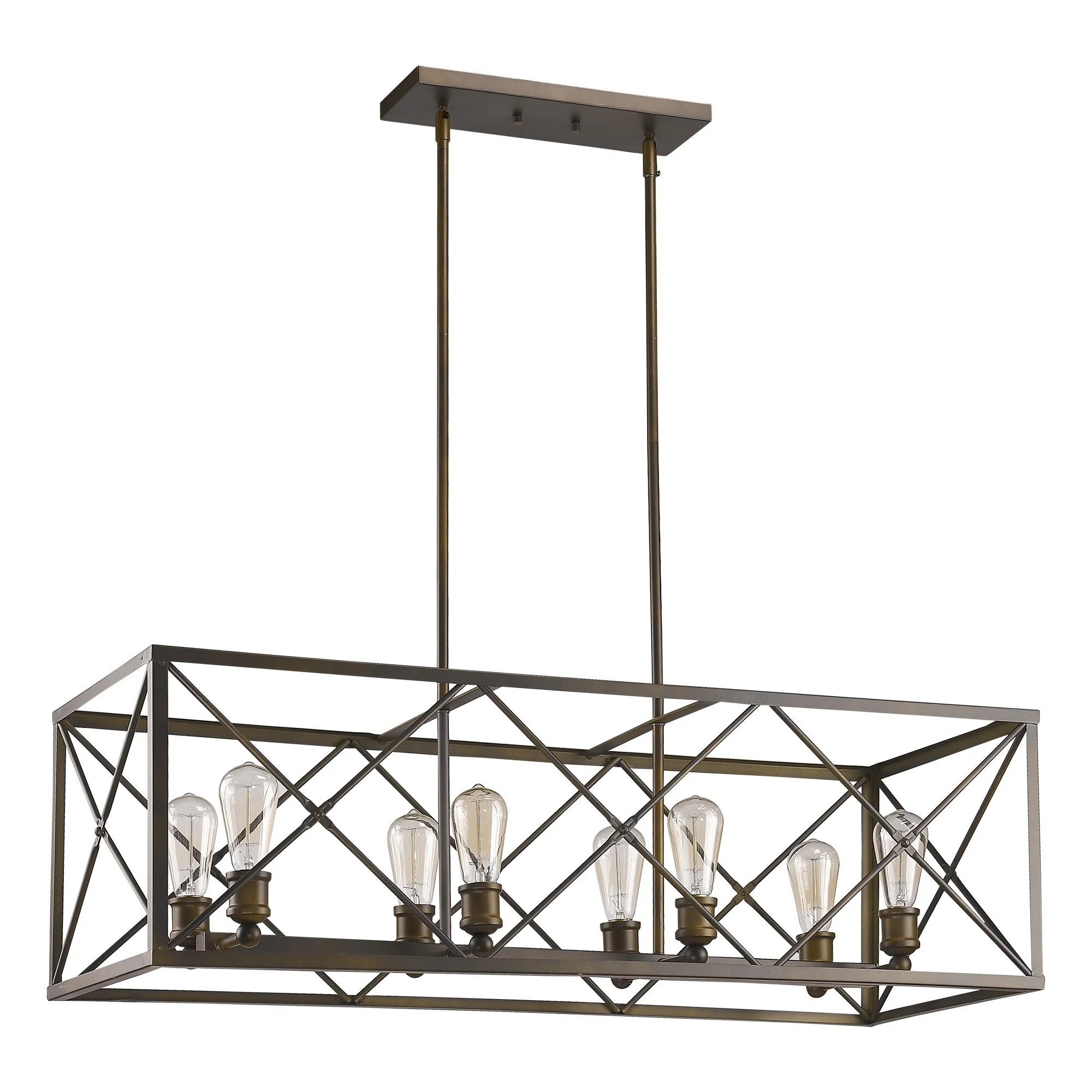 Brooklyn 8-Light Oil-Rubbed Bronze Island Pendant With Metal Framework Shade By Homeroots - Image 2