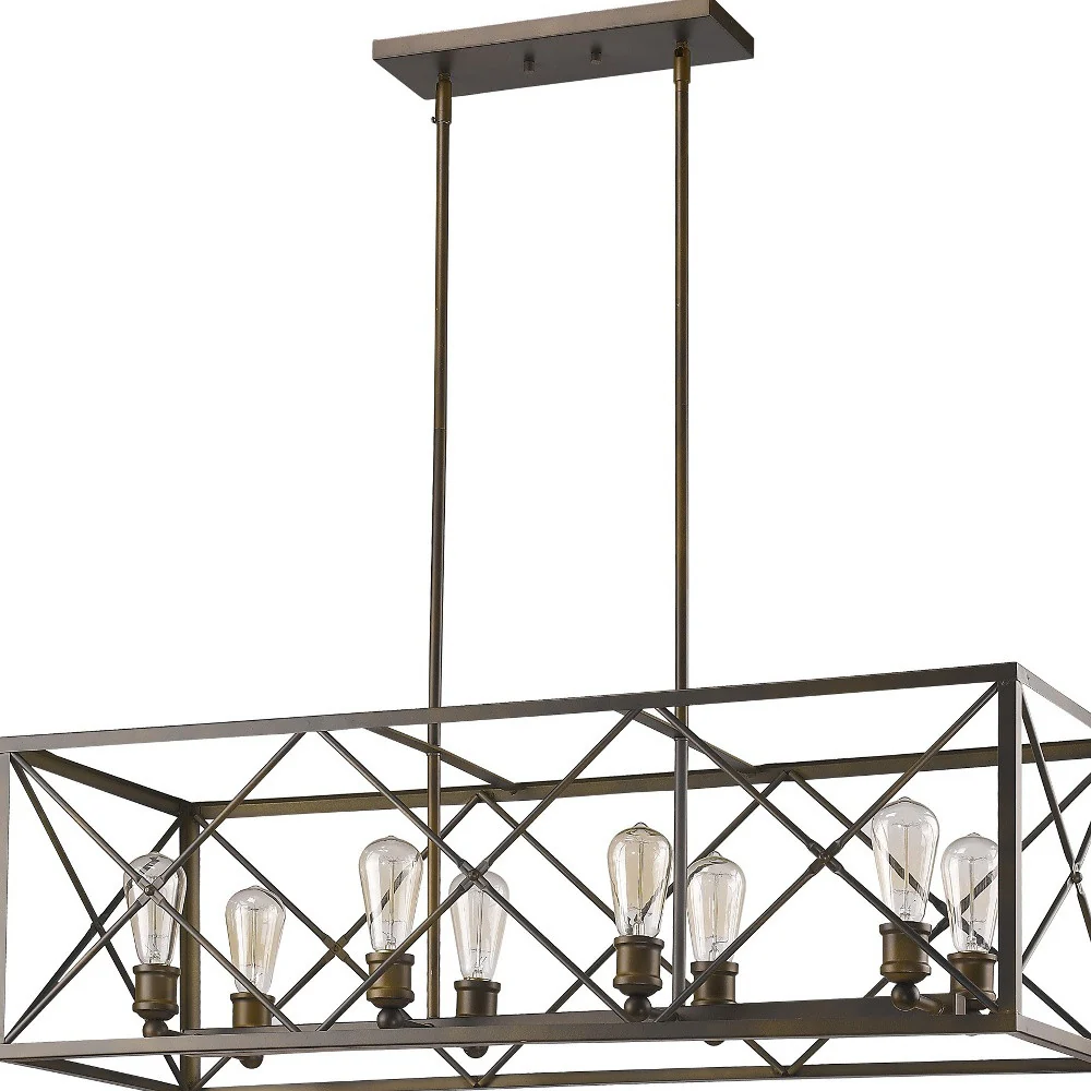 Brooklyn 8-Light Oil-Rubbed Bronze Island Pendant With Metal Framework Shade By Homeroots - Image 3