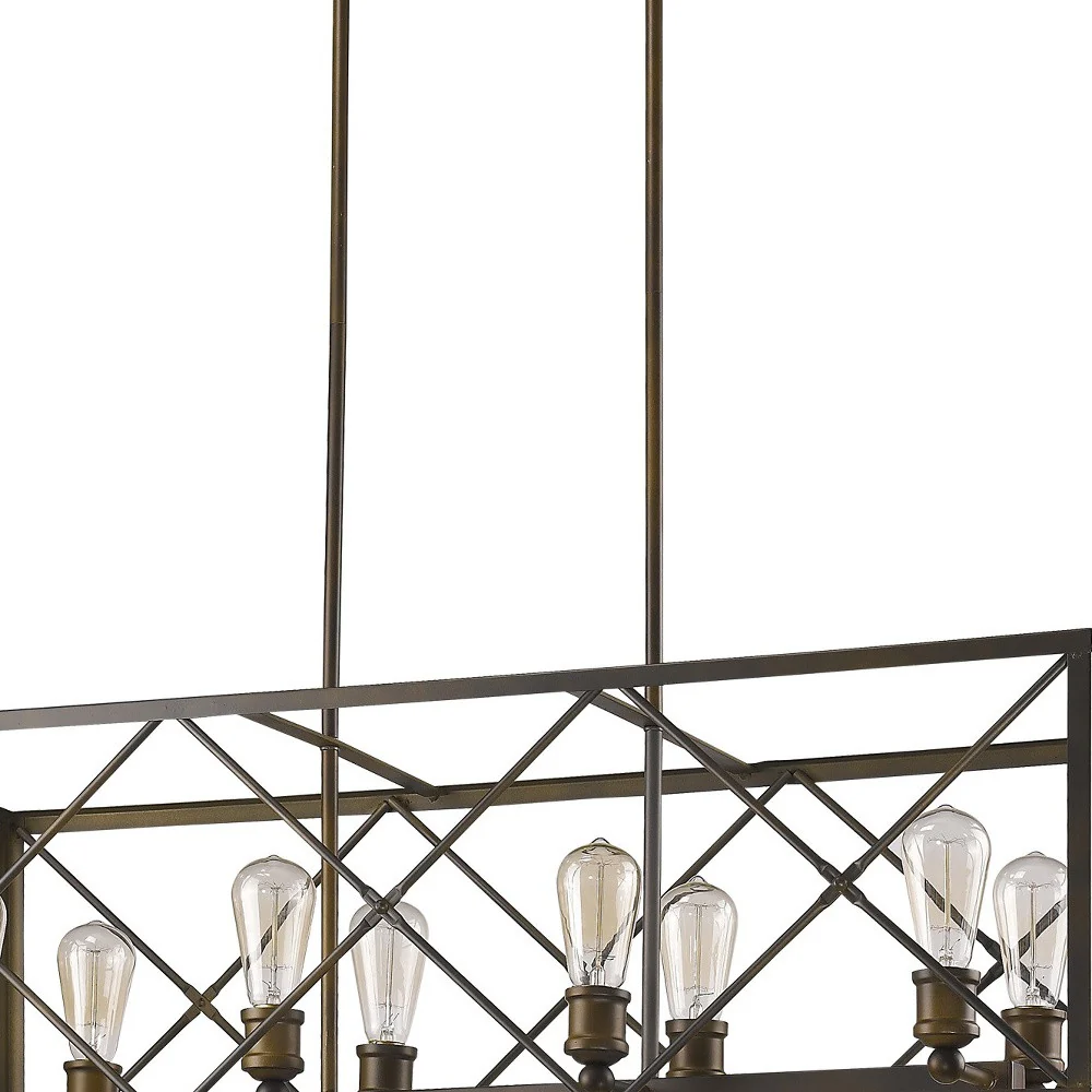 Brooklyn 8-Light Oil-Rubbed Bronze Island Pendant With Metal Framework Shade By Homeroots - Image 4
