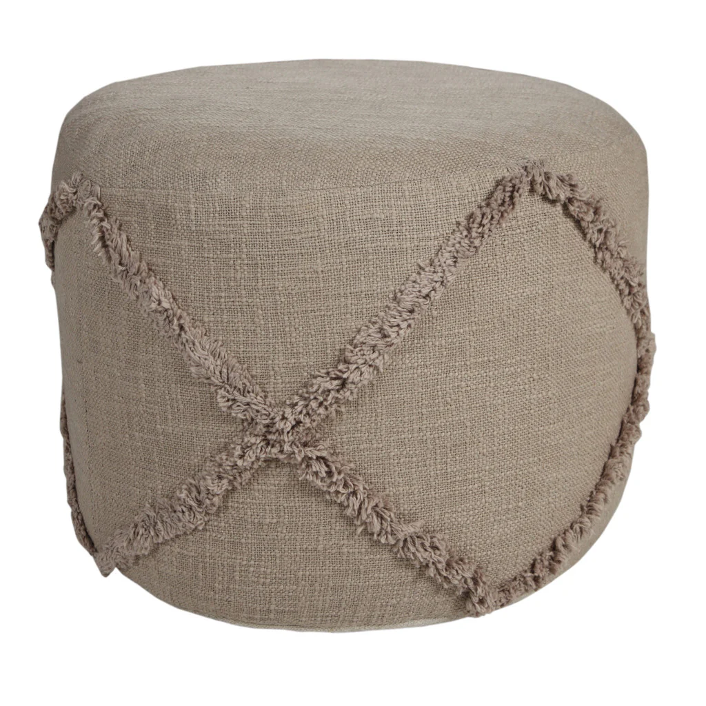Brown 100% Cotton Ottoman By Homeroots - Image 4