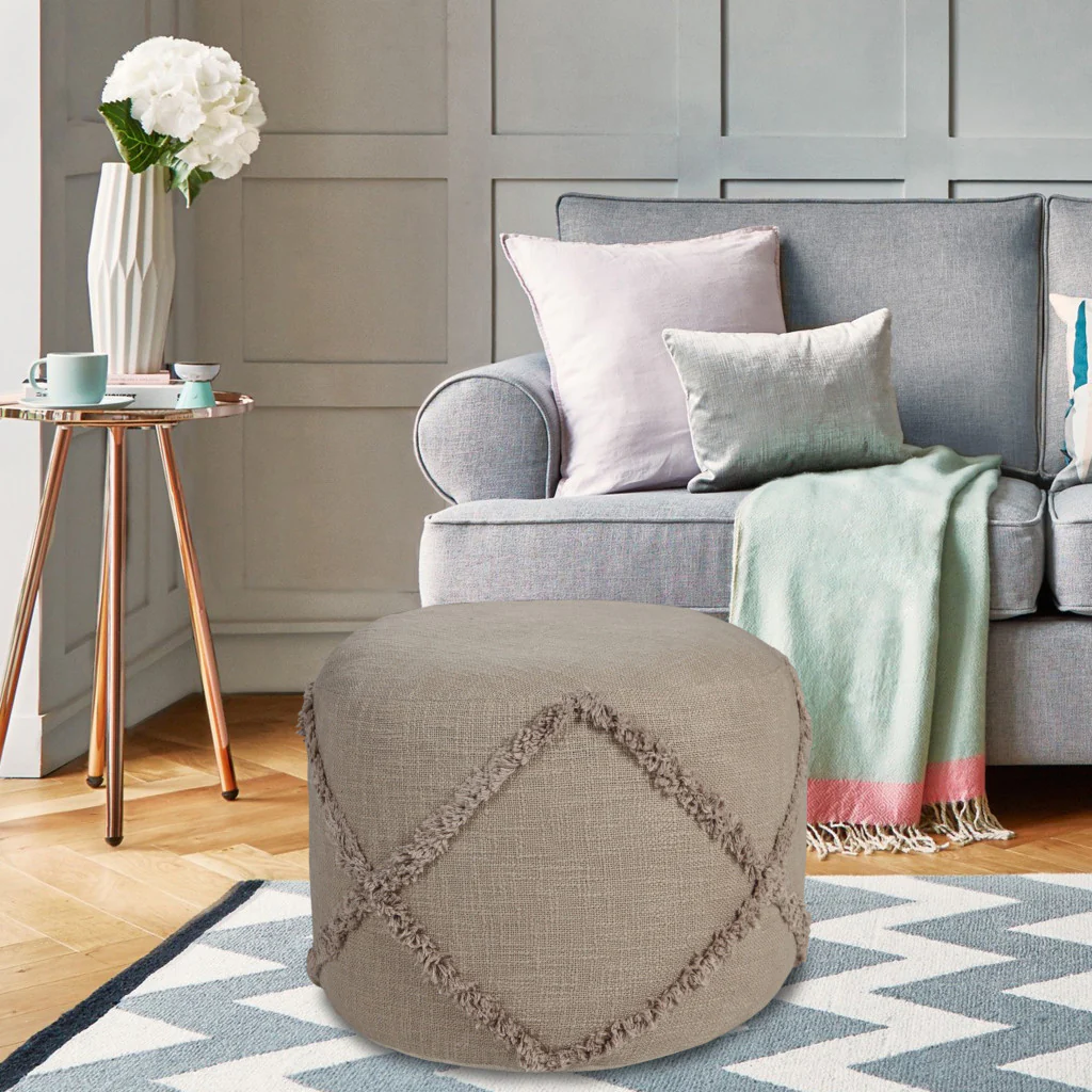 Brown 100% Cotton Ottoman By Homeroots - Image 6