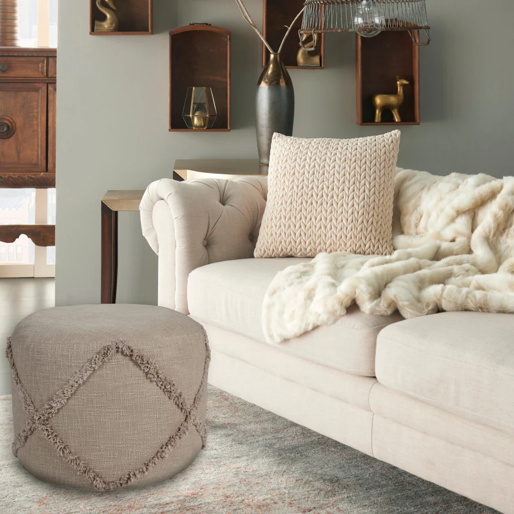 Brown 100% Cotton Ottoman By Homeroots - Image 7