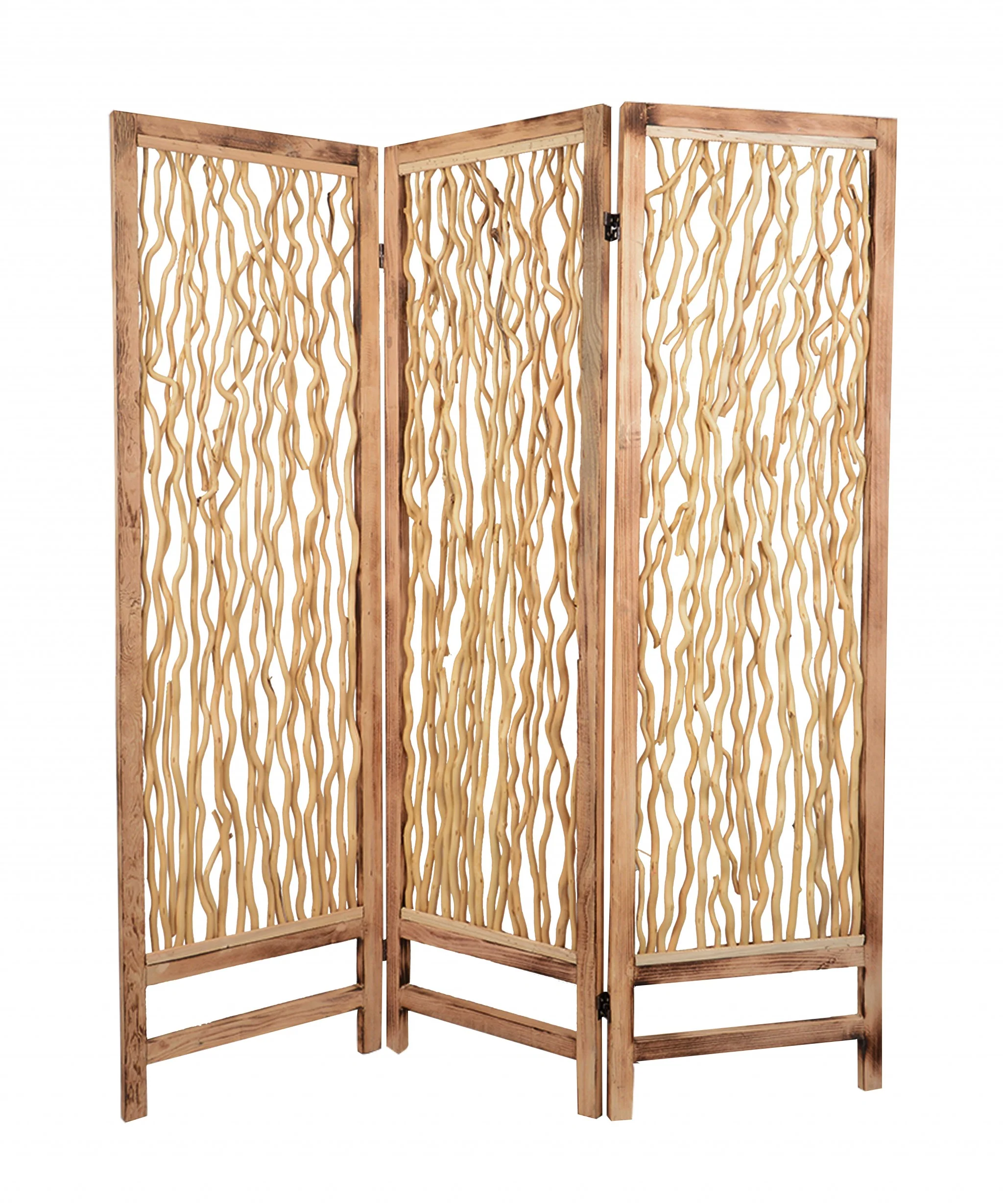 Brown 3 Panel Wood foldable Screen By Homeroots - 274728 - Image 2