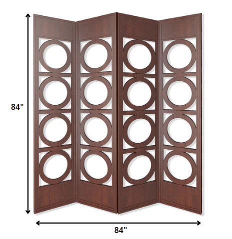 Brown 4 Panles Wood Screen By Homeroots - Image 2