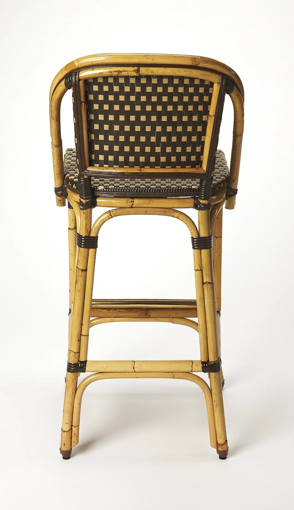 Brown And Beige Rattan Bar Stool By Homeroots - Image 5
