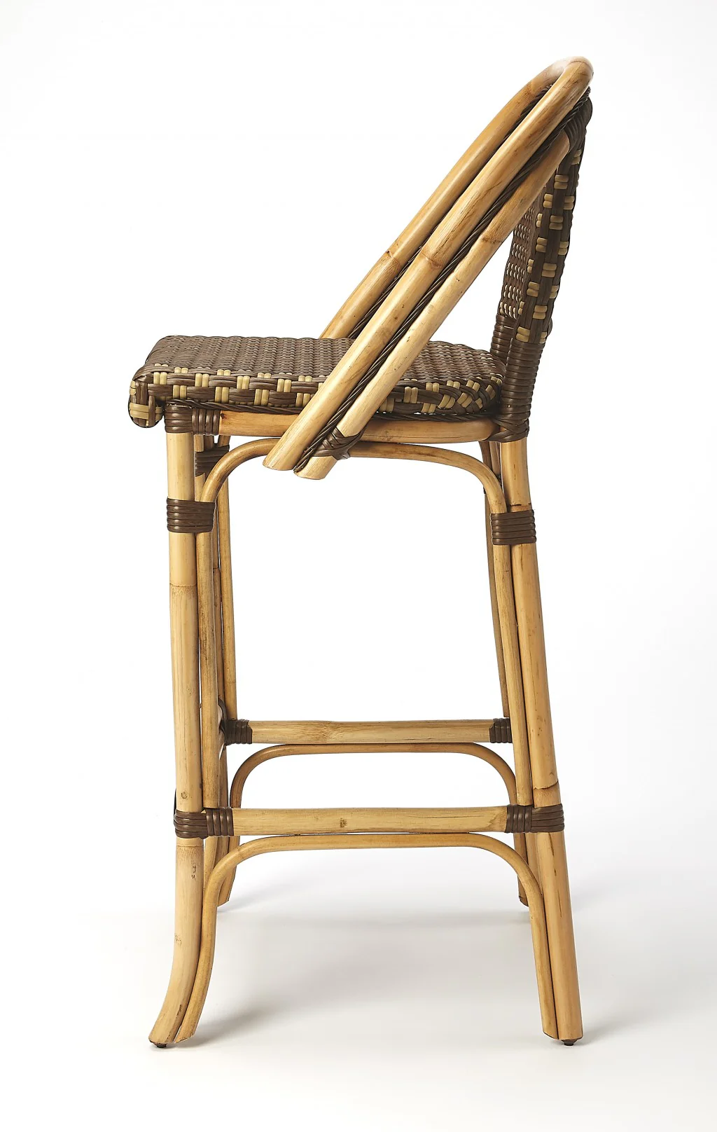 Brown And Beige Rattan Bar Stool By Homeroots - Image 6